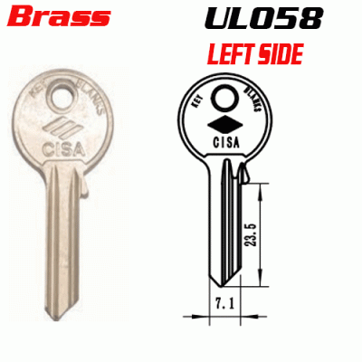 M-013C Brass Universal UL058 House key Blanks Suppliers LEFT