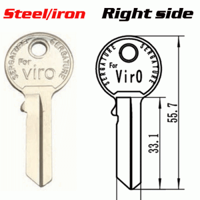 T-012 Steel Viro Key Blanks Right side Wholesale Suppliers