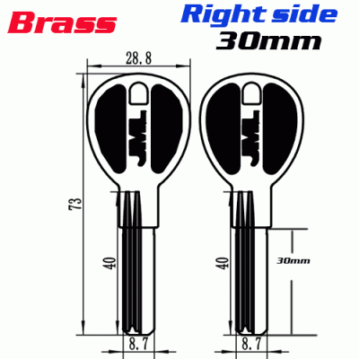 K-274 Length 30mm locksmith key blanks wholesale