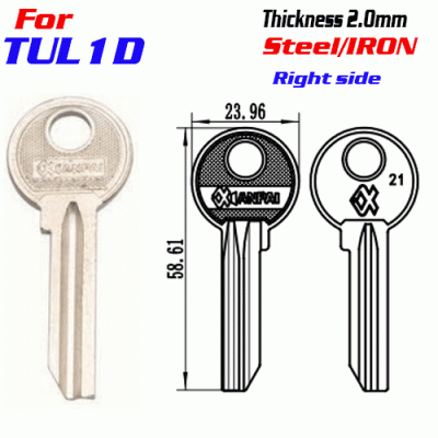 F-338 Steel Thickness 2.0mm TUL1D door key blanks Right side