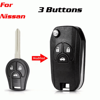 Cks-207 Flip Car Key Shell For Nissan 3 Buttons