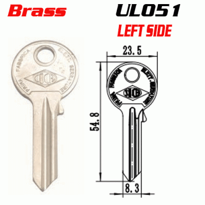 M-014A Brass UL051 House key blanks Left side