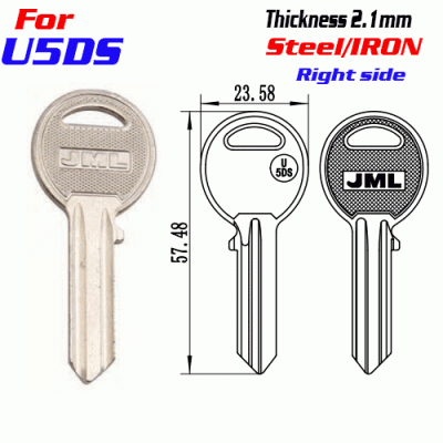 F-346 Steel Thickness 2.1mm UL5DS door key blanks Right