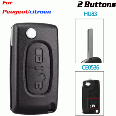 CKS-423 2 Buttons Remote Car Key Shell For Peugeot HU83