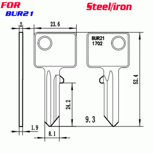 J-153 Steel Iron BUR21 House key Blanks Suppliers
