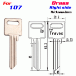 M-097 Brass Thickness 2mm 107 door key blanks Right side