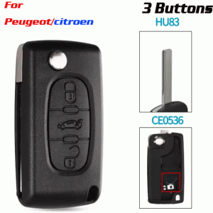 CKS-428 3 Buttons Remote Car Key Shell For Peugeot HU83