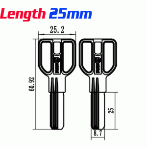 K-176 Door MSM key Blanks supplier Length 25mm