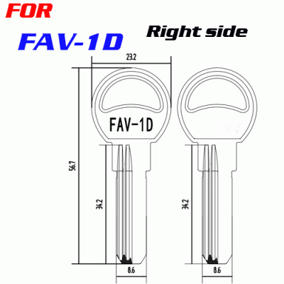 K-234 FAV-1D key blanks for professional locksmiths