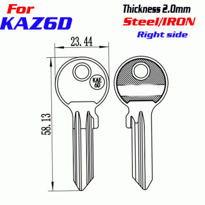 F-358 Steel Thickness 2.0mm KA-6d door key blanks Right Side