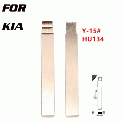 15# HU134 Y15 Metal Uncut Blank Flip Remote Key Blade For Kia
