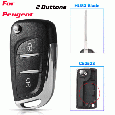 CKS-437 Modified Version Car Key For Peugeot 2 Buttons hu83