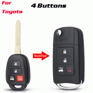 CKS-477 Modified Flip Remote Key Shell for toyota 4 buttons
