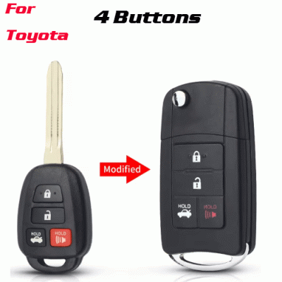 CKS-477 Modified Flip Remote Key Shell for toyota 4 buttons