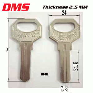 F-008 DMS Thickness 2.5 mm key Blank Supliers Right side