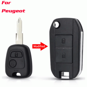CKS-461 Modified Flip Folding Car Key Case Fob Shell For Peugeot