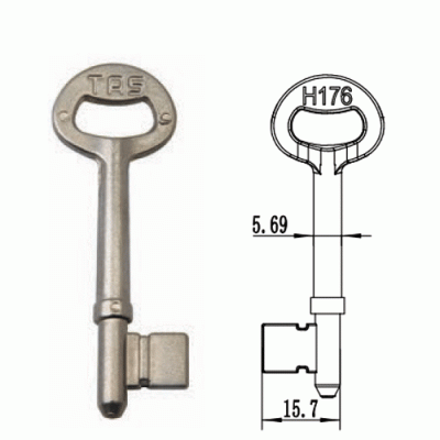 S-002 H176 TRS Zinc alloy key blank for door locks