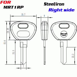 J-070 Steel /iron MRT1RP KEY BLANKS RIGHT SIDE