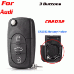 CKS-272 Flip Remote Key shel For Audi 3 Buttons 2032 battery