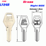 F-117 BRASS Thickness 1.8mm LF24R door key Blank RIGHT SIDE
