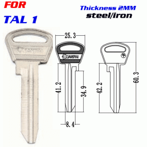 F-031 Steel Thickness 2mm TAL1 door key Blanks Wholesale
