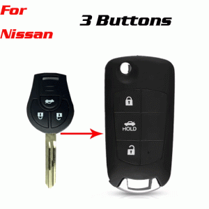 CKS-189 3 Button Modified Flip car key shell for nissan