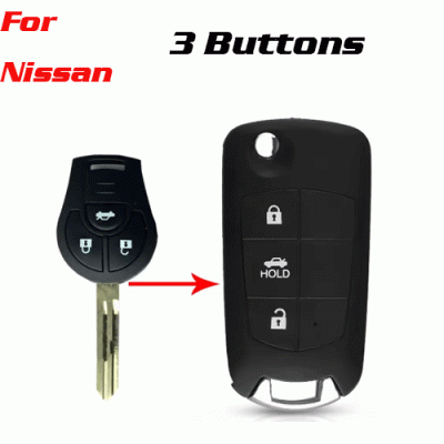CKS-189 3 Button Modified Flip car key shell for nissan