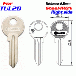 F-313 Steel Thickness 2.0mm TUL-2D door key blanks Right side