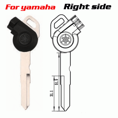 Z-010B Plastic Yamaha Motorcycle Key Blanks Right side 1ine