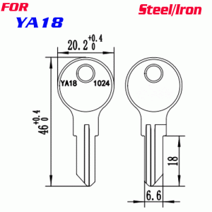 J-129 Steel iron YA18 door key Blanks Suppliers
