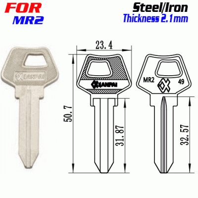F-294 Steel Thickness 2.1mm MR2 door key blanks