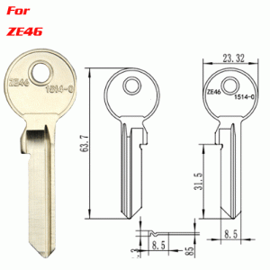 J-166 White Brass ZE46 House key Blanks Suppliers