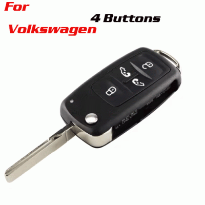 CKS-326 4 Button Uncut Folding Flip Remote Key for VW