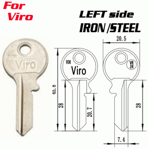 T-013 Iron Steel VR2R key blanks for distributors left side