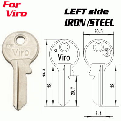T-013 Iron Steel VR2R key blanks for distributors left side