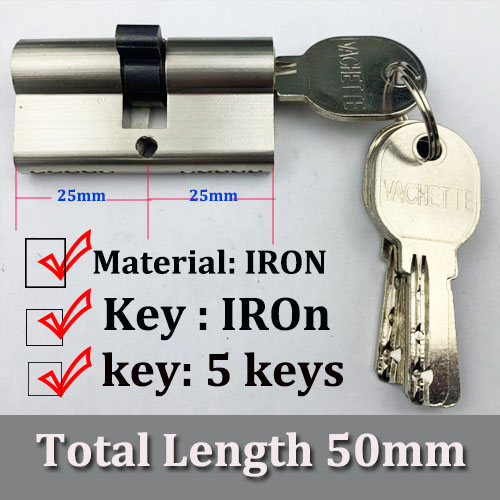 LOCK01 50mm Length Material Iron Computer Key Lock cylinderLock
