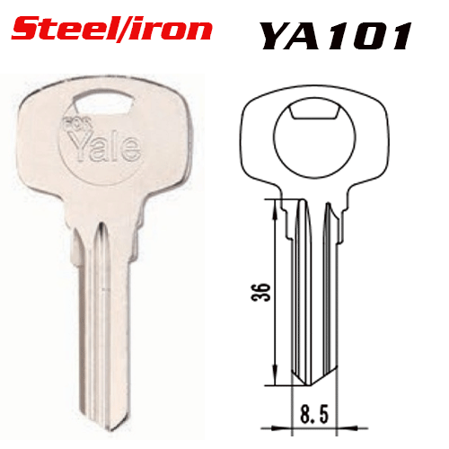 M-008 Steel Iron FOR YALE YA101 House Key Blanks