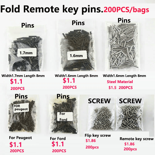AP01 For Flip Remote key Pins And Remote key Screw 200PCS/Bags