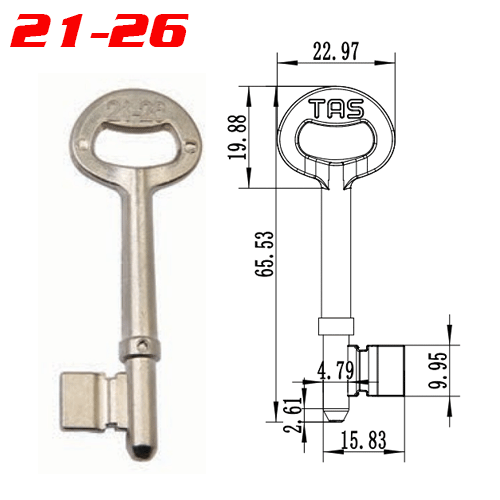 S-004 21-26 TRS Zinc alloy key blank for door locks