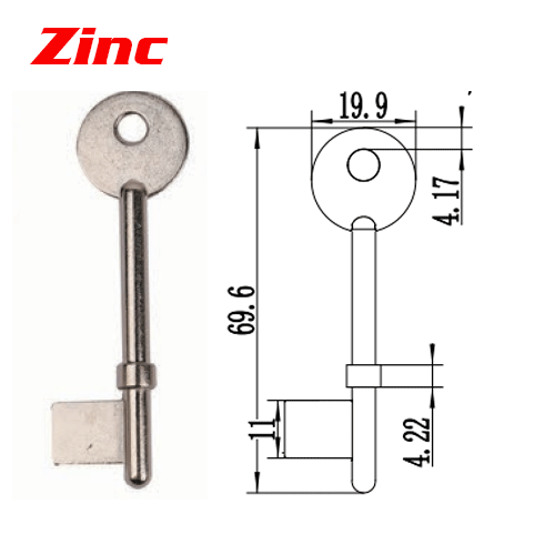 S-010 C2 Zinc alloy key blank for door locks