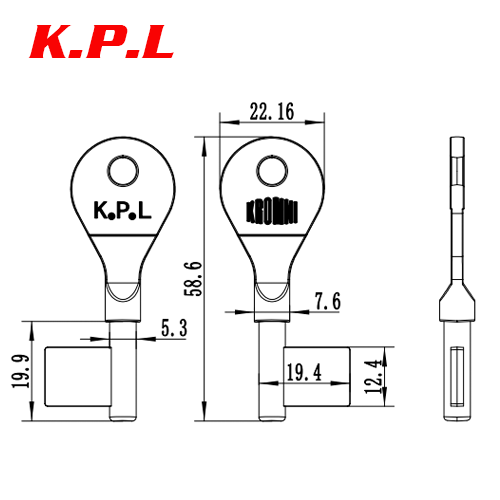 S-015 K.P.L Zinc alloy key blank for door locks