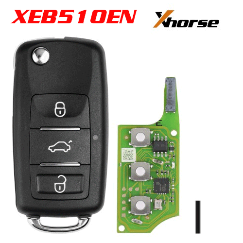 XEB510EN Super Remote Key VW B5 Flip 3 Button XT27B Super Chip