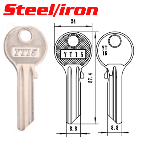 Y589 Steel House key Blanks YT15 SupppliersSteel Universal door key